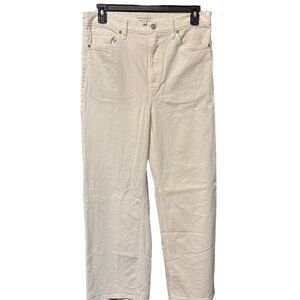 Banana Republic Off-White Icon Wide Leg High Rise Denim Jeans